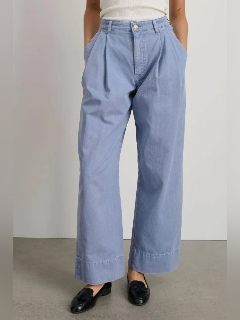 B Sides Martin Pleated Chino Pant Pale Blue 28